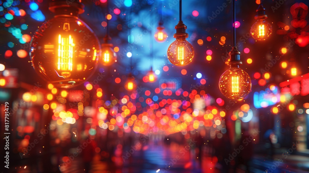 vibrant and festive atmosphere fills the night vibrant and festive atmosphere fills the night