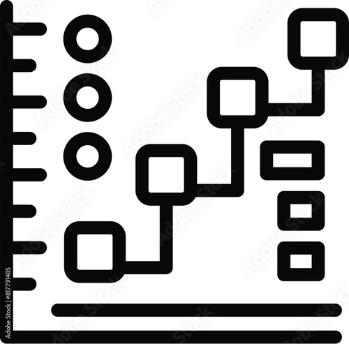 Abstract tree diagram icon in vector format for infographic, organization chart, hierarchy structure, flowchart, and more. Simplified graphical organizer for project classification and program guide photo