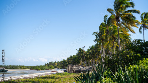 Stunning view of a beautiful beach in Mocimboa da Praia, in the Cabo Delgado region of Mozambique photo