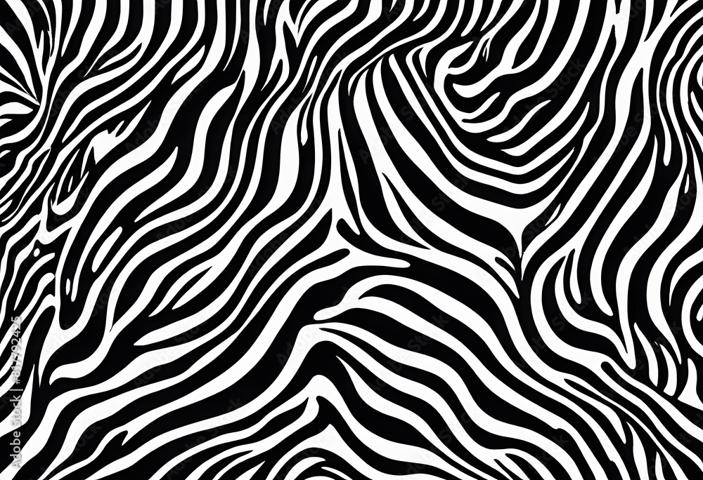 Abstract Modern black and white monochrome soft bend zebra pattern striped line art pattern background Abstract Modern black and white monochrome soft bend zebra pattern striped line art pattern background
