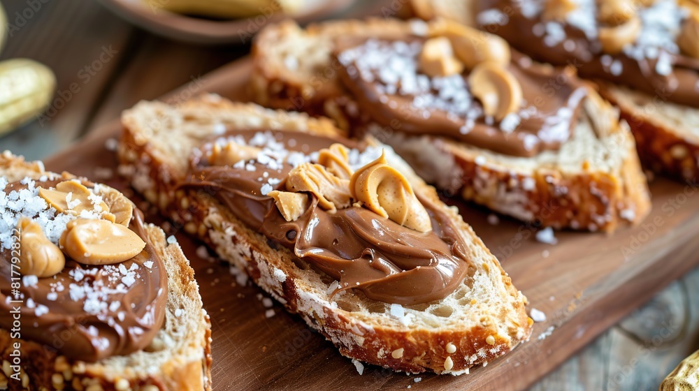 Delicious Nutella and Peanut Butter Croffle, Generative AI Delicious Nutella and Peanut Butter Croffle, Generative AI