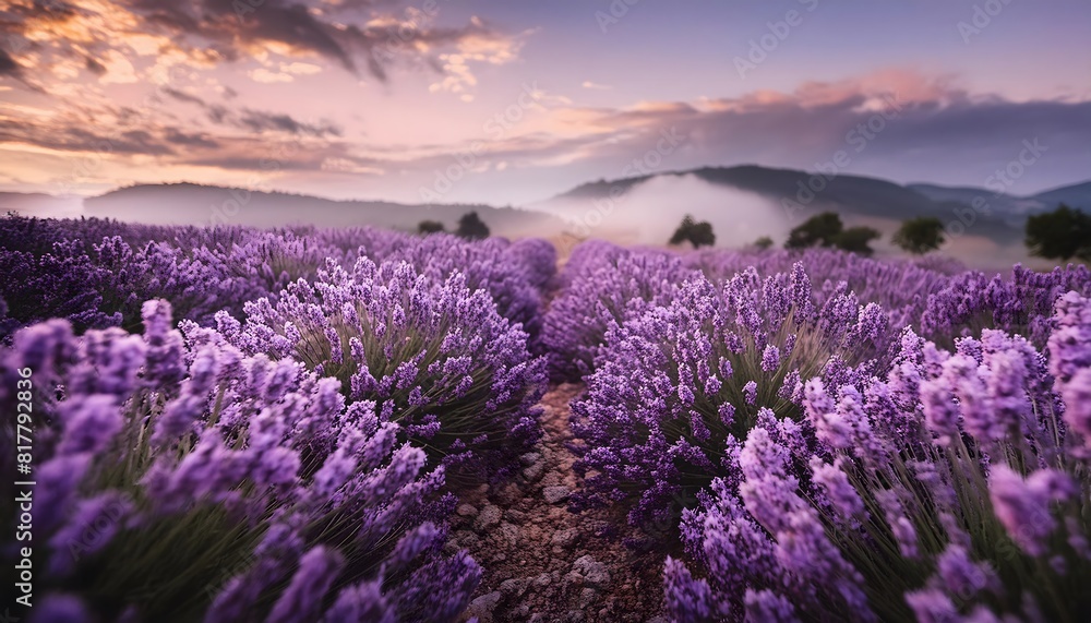Fototapeta premium lavender macro, cinematic light, shallow depth of field, wide angle