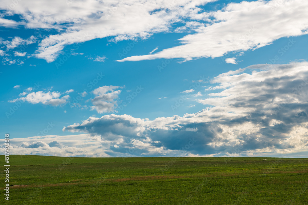 Xilin Gol Ulagai grassland blue sky and white clouds Xilin Gol Ulagai grassland blue sky and white clouds
