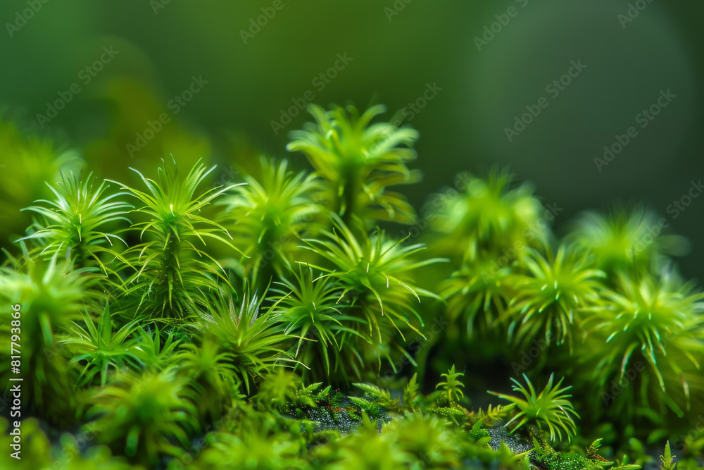 A detailed close-up of tree moss, showcasing its soft, velvety texture and vibrant green color. A detailed close-up of tree moss, showcasing its soft, velvety texture and vibrant green color.