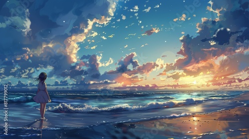 Tranquil Sunset Beach Solitude