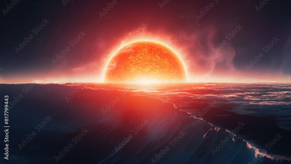 planet earth with a blue glow and the sun in the background planet earth with a blue glow and the sun in the background