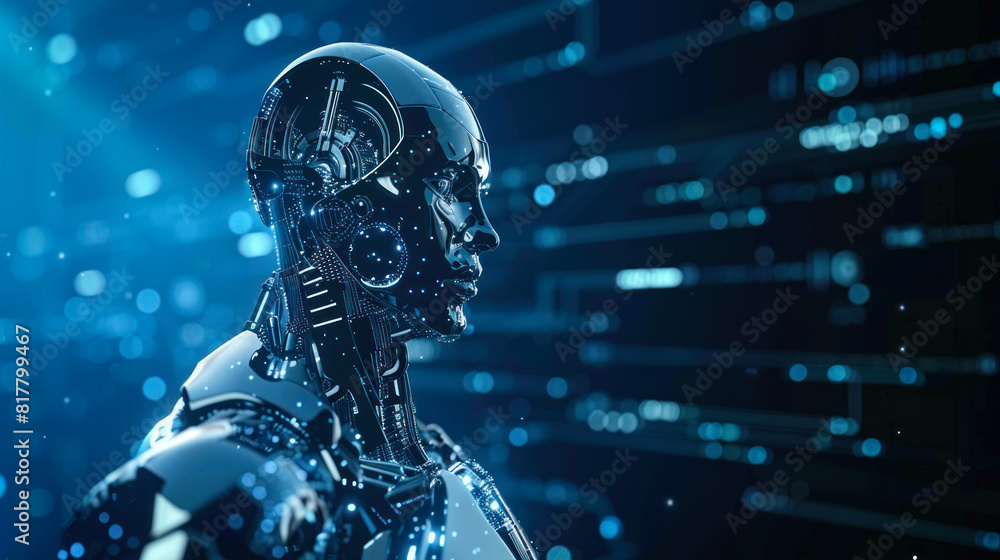 Robot Portrait with High Tech Detailing Robot Portrait with High Tech Detailing