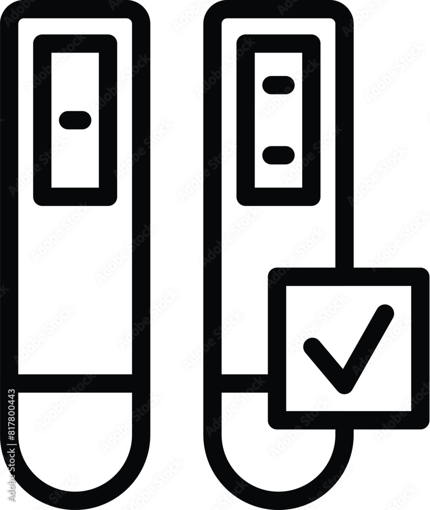 Illustration of two usb sticks with a checkmark, symbolizing successful data transfer or virusfree devices Illustration of two usb sticks with a checkmark, symbolizing successful data transfer or virusfree devices