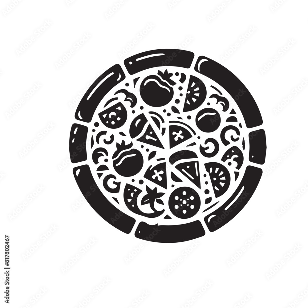 Pizza silhouette. Pizza logo vector. Pizza silhouette. Pizza logo vector.