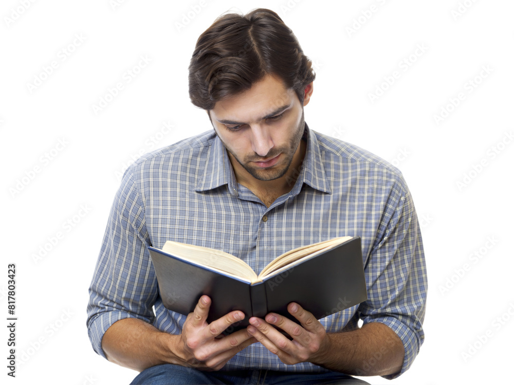 A man is reading a book while sitting on a chair A man is reading a book while sitting on a chair