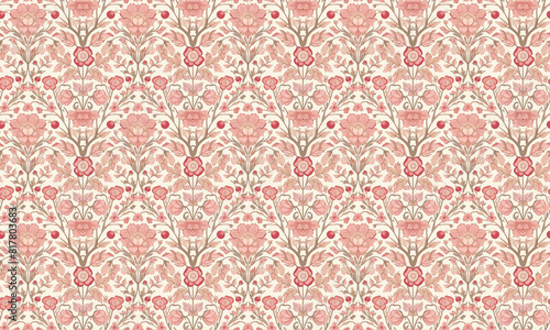 Pink floral pattern on background