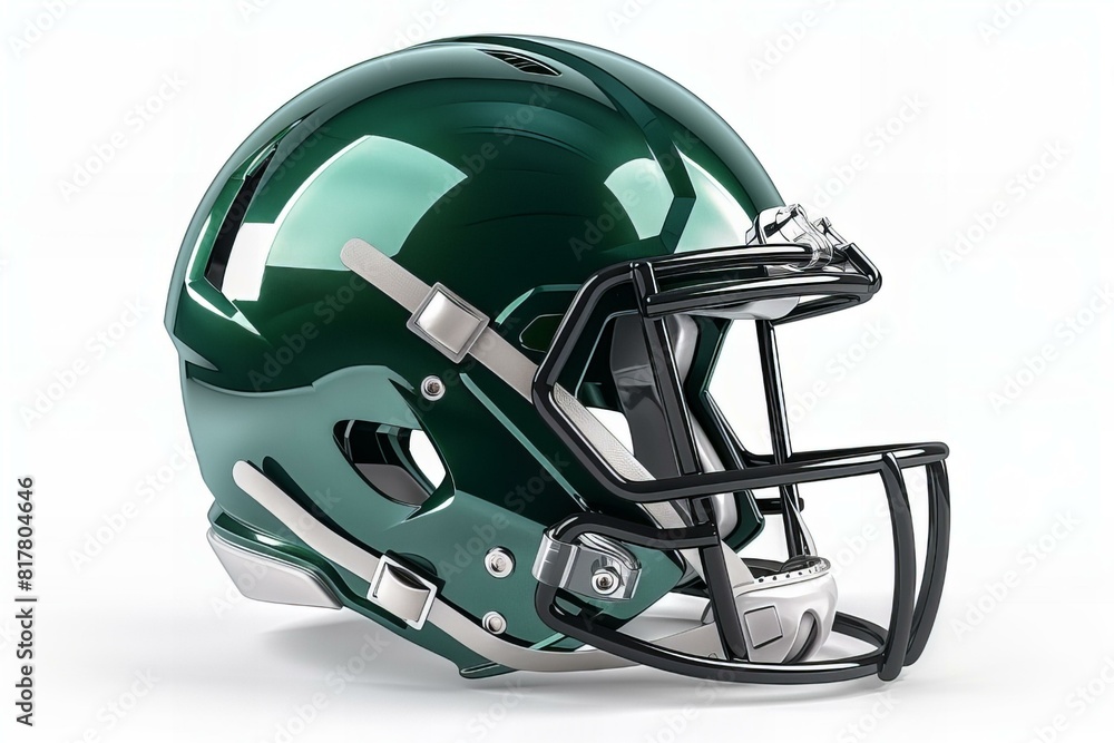 Fototapeta premium A football helmet close up on plain white background