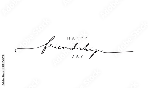 Happy friendship day text calligraphy hand lettering vector illustration best friendship together love greeting design concept forever relationship community group teamwork partner concept ban nner 