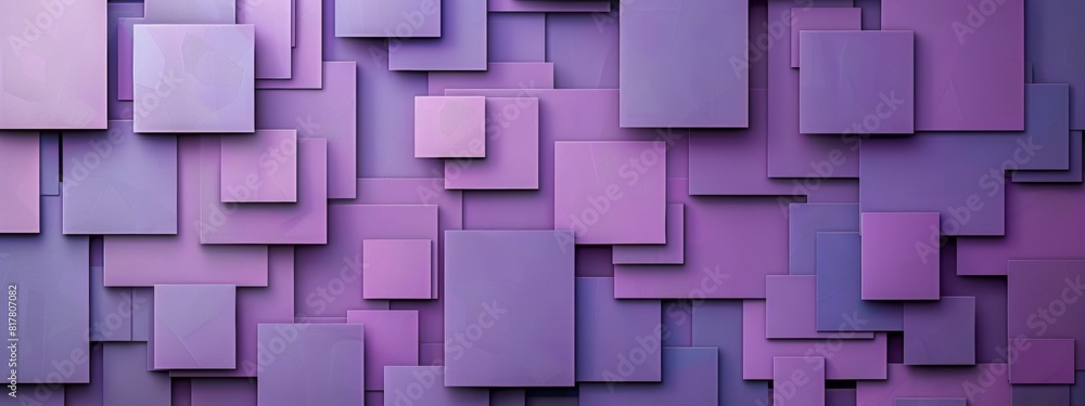 Abstract paper cutouts arranged to form purple block patterns. Abstract paper cutouts arranged to form purple block patterns.