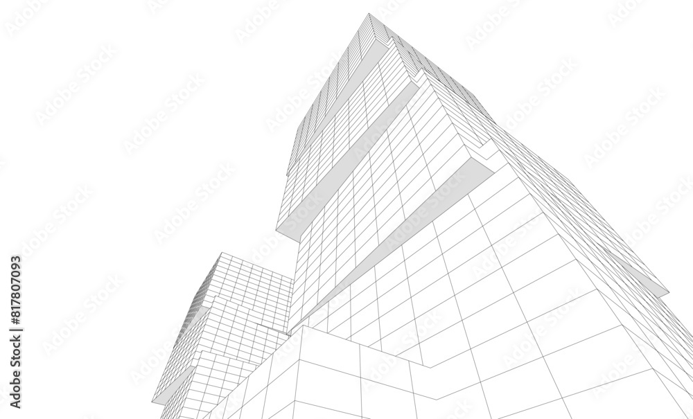 abstract architectural drawing 3d illustration abstract architectural drawing 3d illustration