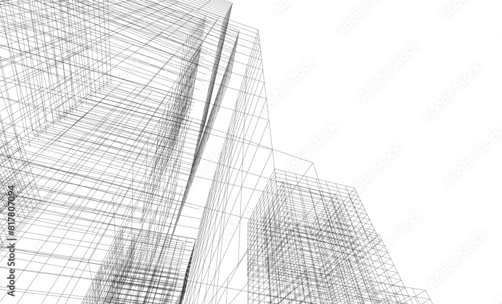 abstract architectural drawing 3d illustration abstract architectural drawing 3d illustration