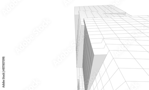 abstract architectural drawing 3d illustration