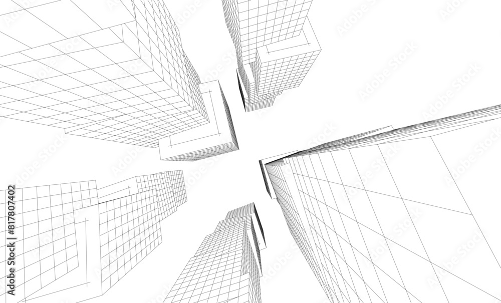 abstract architectural drawing 3d illustration abstract architectural drawing 3d illustration