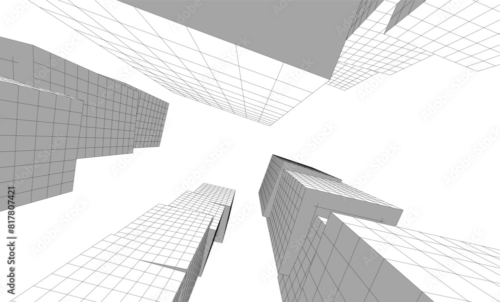 abstract architectural drawing 3d illustration abstract architectural drawing 3d illustration