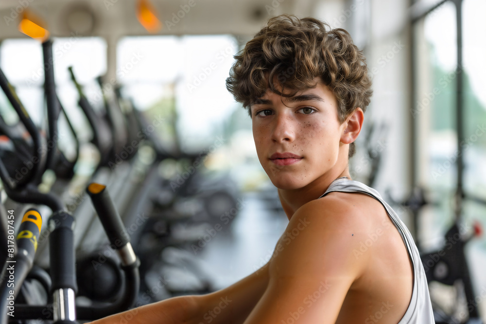 Teenage Boy Working Out at the Gym Teenage Boy Working Out at the Gym