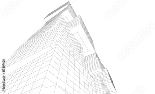 abstract architectural drawing 3d illustration