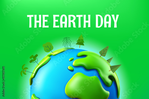 The Earth Day 3d vector concept