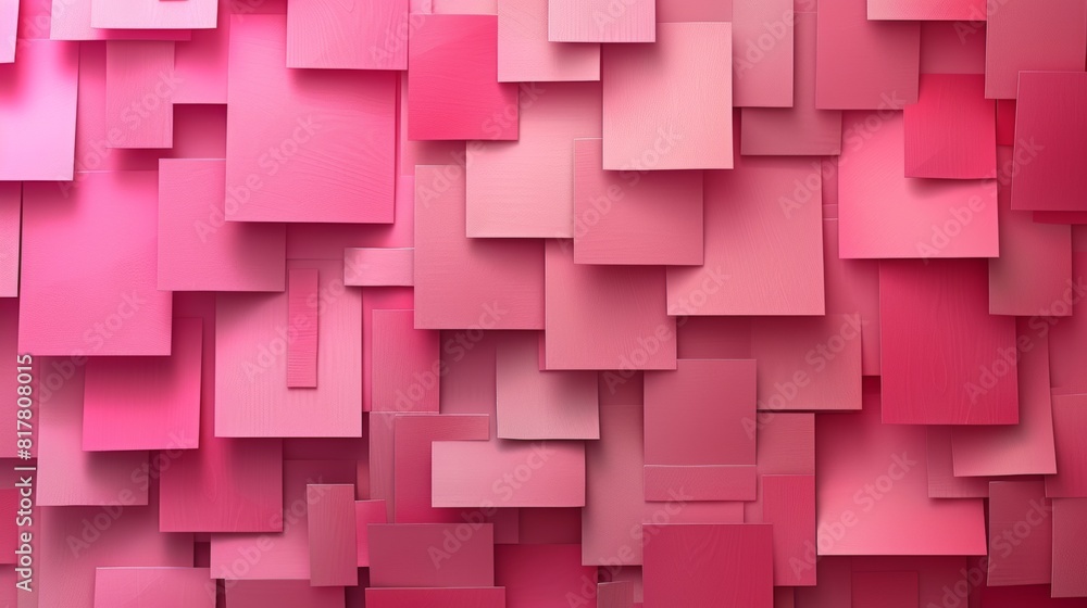 Abstract paper cutouts arranged to form pink block patterns. Abstract paper cutouts arranged to form pink block patterns.
