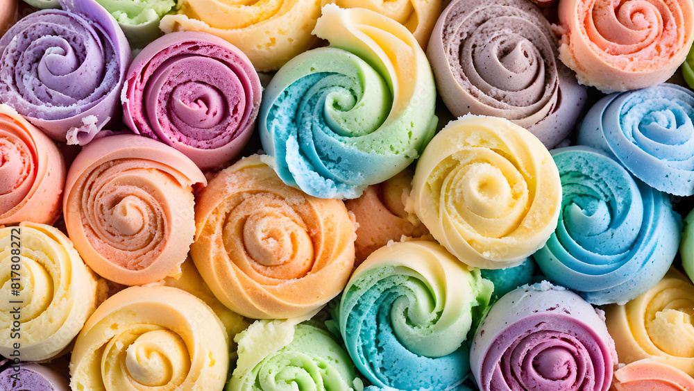 colorful rainbow ice cream, sweet desserts, ai generated colorful rainbow ice cream, sweet desserts, ai generated