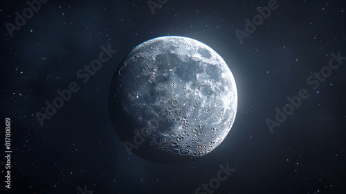 Beautiful star in the sky  majestic moon