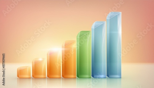 chart glassmorphism aesthetic 3d  infograf  a de crecimiento 
