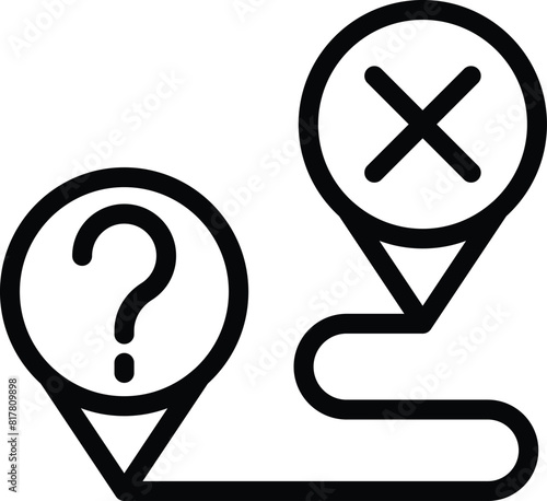 Failed startup development plan icon outline vector. Strategy project lack. Defective business targets