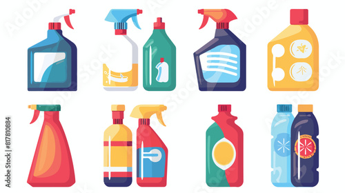 Cleaning washing liquids in bottles plastic packages
