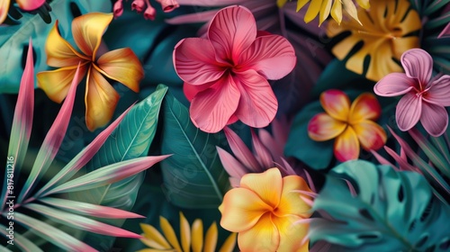 A close-up of a bunch of colorful flowers. Ideal for floral designs