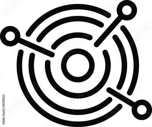 Missed startup goals icon outline vector. Failed strategy objectives. Faulty business performance