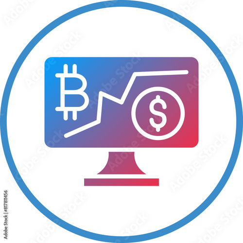 Cryptocurrency Investment Icon Style