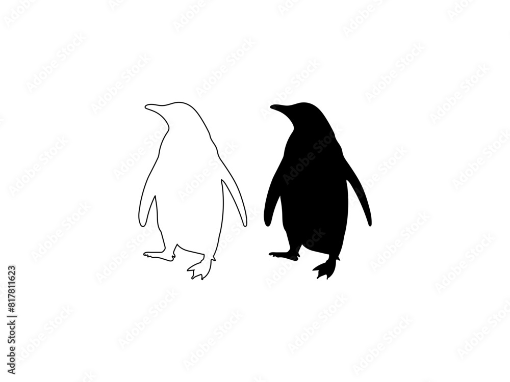 Fototapeta premium penguin silhouette vector.
