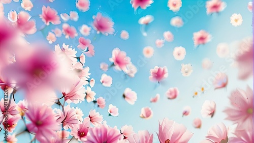 pink flowers background © alvian