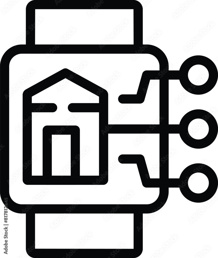 Home remote control icon outline vector. Smart automated house. Innovative technology system Home remote control icon outline vector. Smart automated house. Innovative technology system