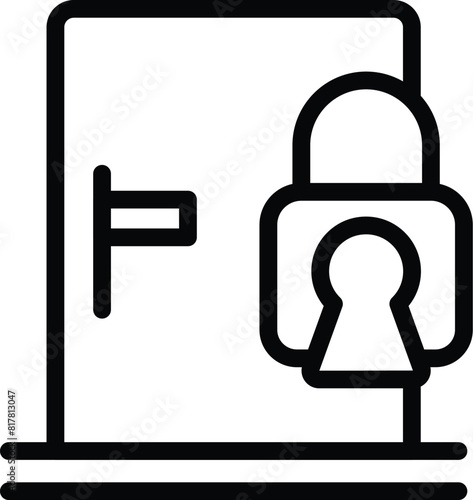 Smart door lock icon outline vector. Innovative home security. Digital entrance padlock