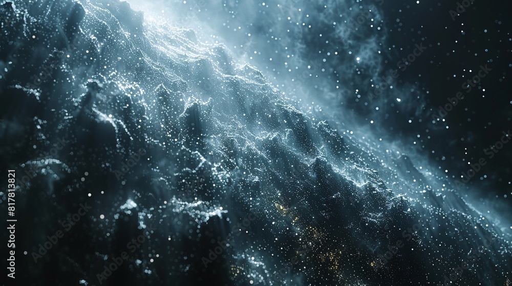 Fototapeta premium Astronaut Adrift in Outer Space Amidst Cosmic Bokeh