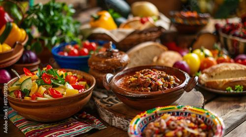 Traditional food for Festa Junina June Festival on wooden table