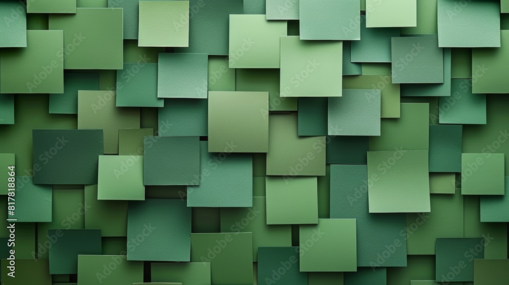 Abstract paper cutouts arranged to form green block patterns. Abstract paper cutouts arranged to form green block patterns.