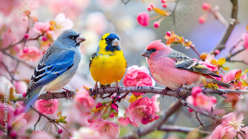 birds on a branch © TANATPON