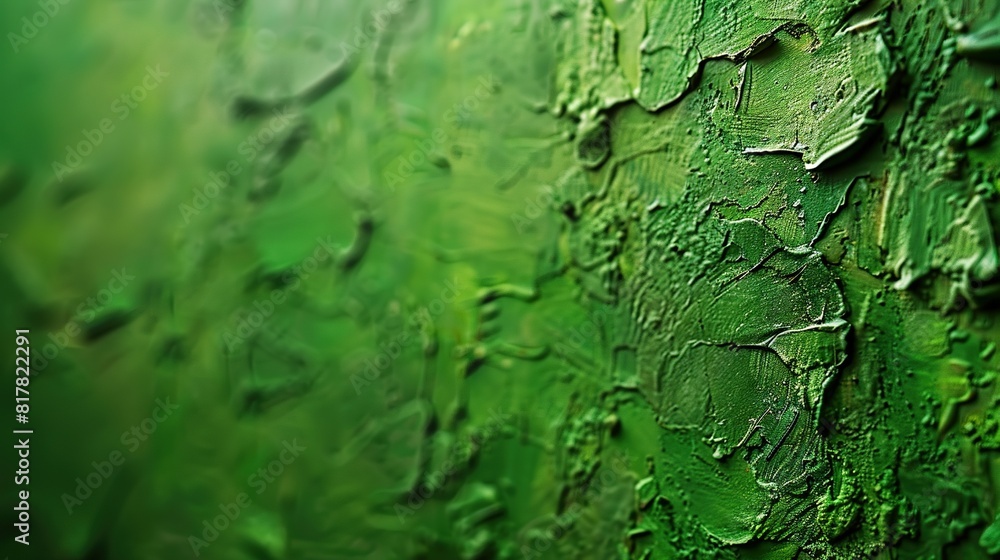 A close-up of a green painting with green paint on both sides A close-up of a green painting with green paint on both sides