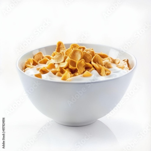 bowl of cornflakes with milks