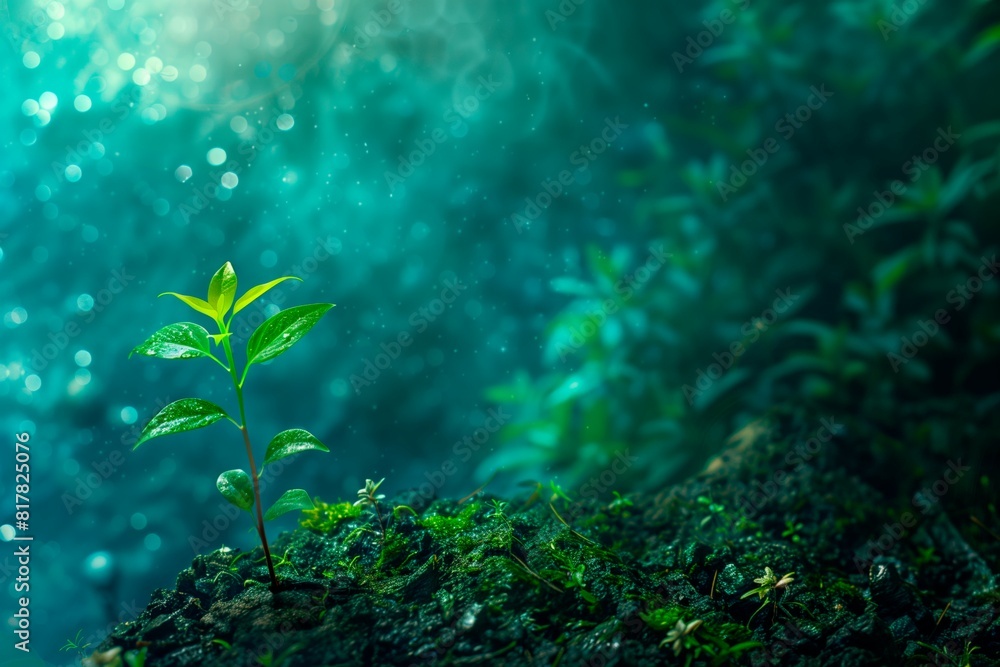Fototapeta premium World Environment Day. A tree is on the foreground with a blurred background