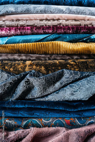 Wallpaper Mural A collage of different types of textured fabrics, from velvet to denim, showcasing their diverse tactile qualities. Torontodigital.ca