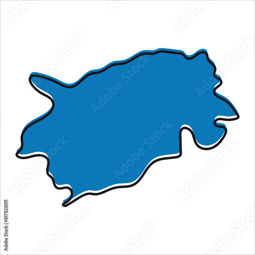 Trashigang district of Bhutan vector map illustration. Map Design