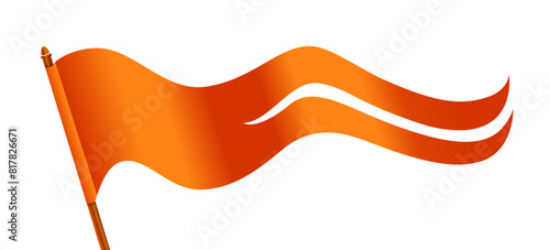 A orange hindu flag on white background. Hindu holy flag. Art work