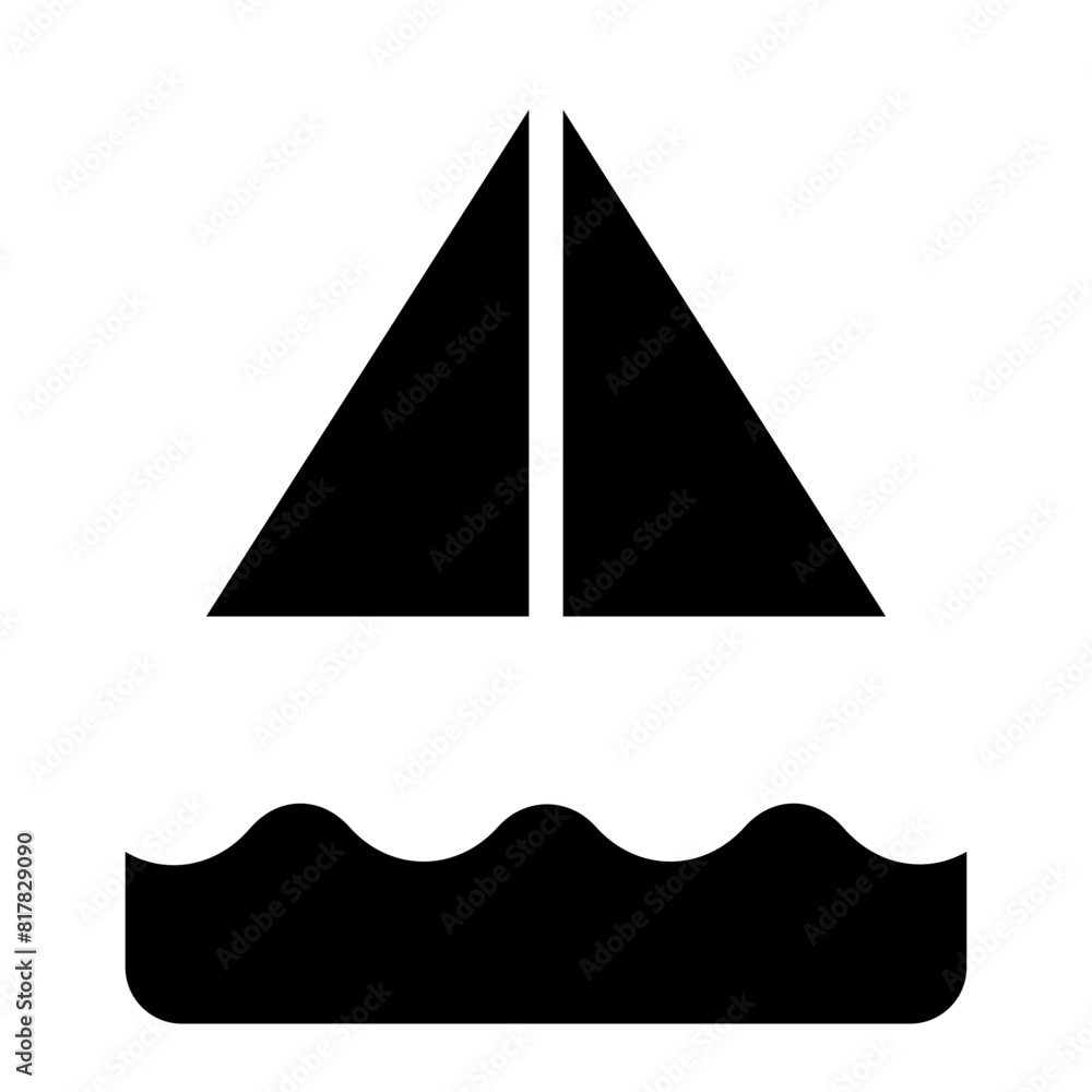 Fototapeta premium sailboat glyph 